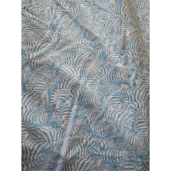 BAJA LLAMA short sleeve shirt, Medium; Blue & White Pattern; Lightweight - Picture 7 of 8